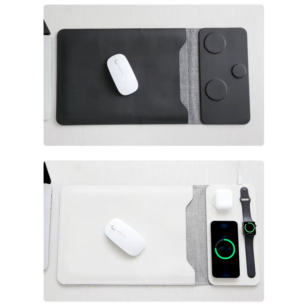 5-in-1 Wireless Charging Laptop Sleeve with Protective Case and Integrated Mouse Pad for 12/13/14-inch iPads and Laptops - Stylish and Convenient Design